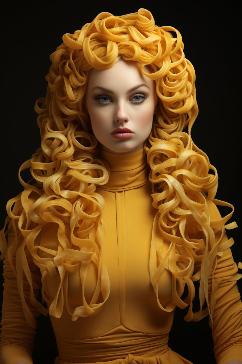 Linus ( ᴗ ) on Twitter "Pasta Hair Innovation by AI (I used Midjourney