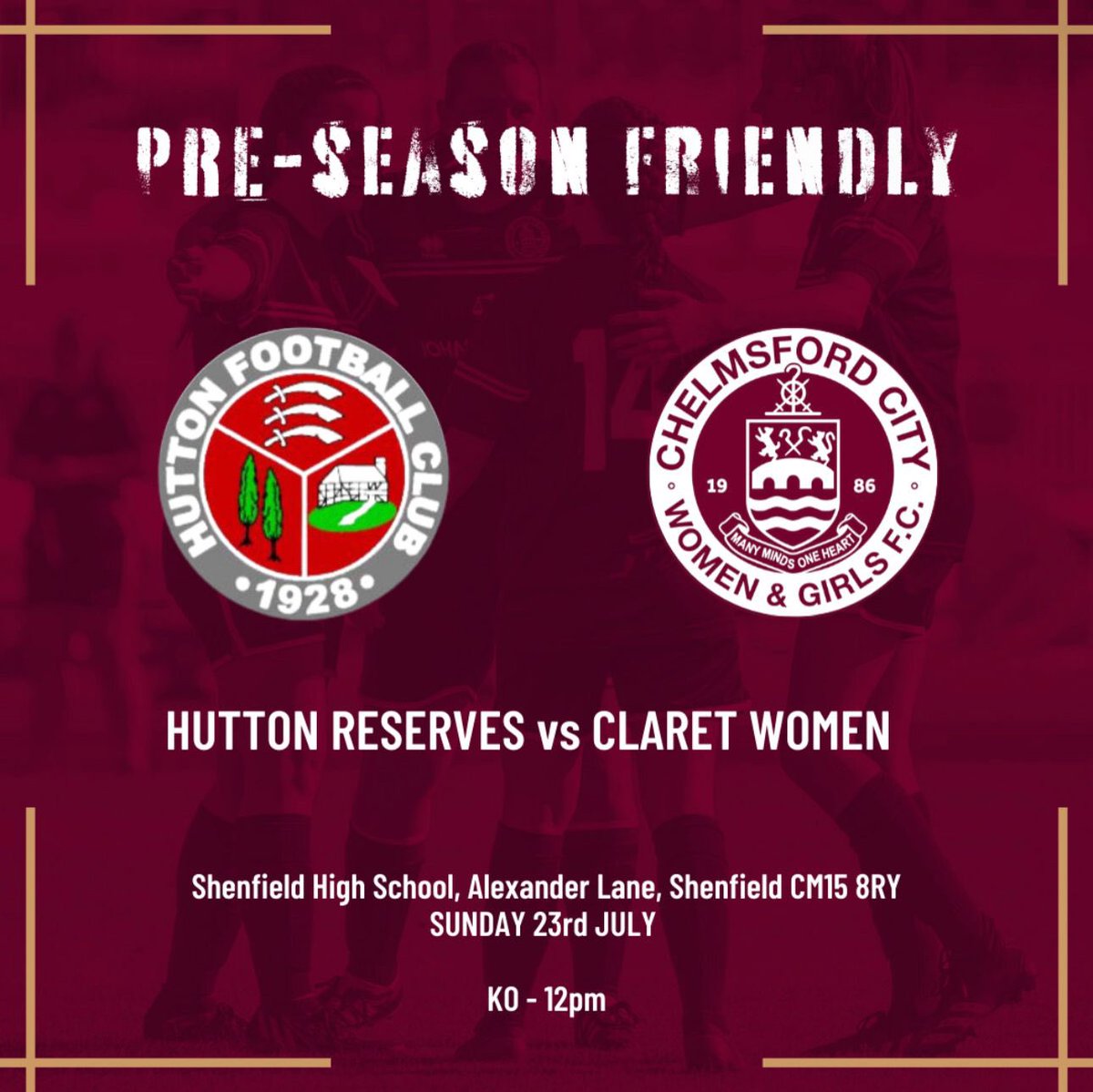 Pre season games kick off this week with a short trip to Brentwood to play @HuttonReserves 
@JohnFowlersLLP @Farewaytaxisltd @TradePriceCars_ @WF_East