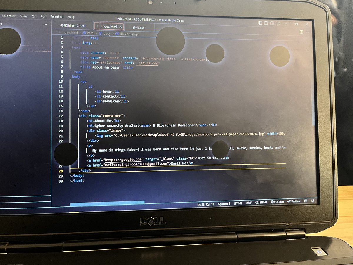 Dinga0337's tweet image. It always seems impossible until it&apos;s done, my first &quot;About me&quot; webpage, not completely done but am a working progress. All thanks to #code_plateau