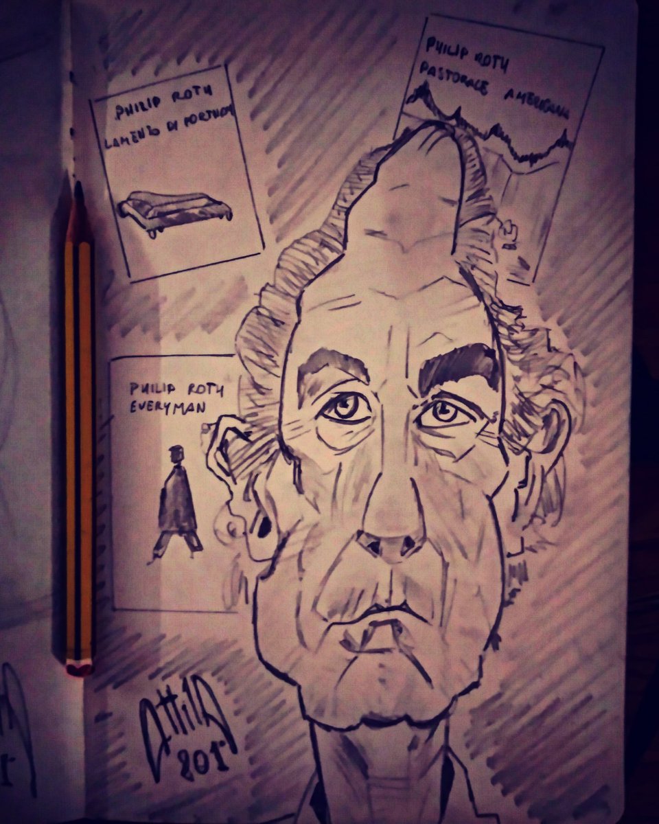 Philip Roth #grandiscrittori #caricatura #disegno #disegnoamatita #quadernodeglischizzi #biancoenero 
#philiproth #greatwriters #caricature #drawing #pencildrawing #sketchbook #blackandwhite