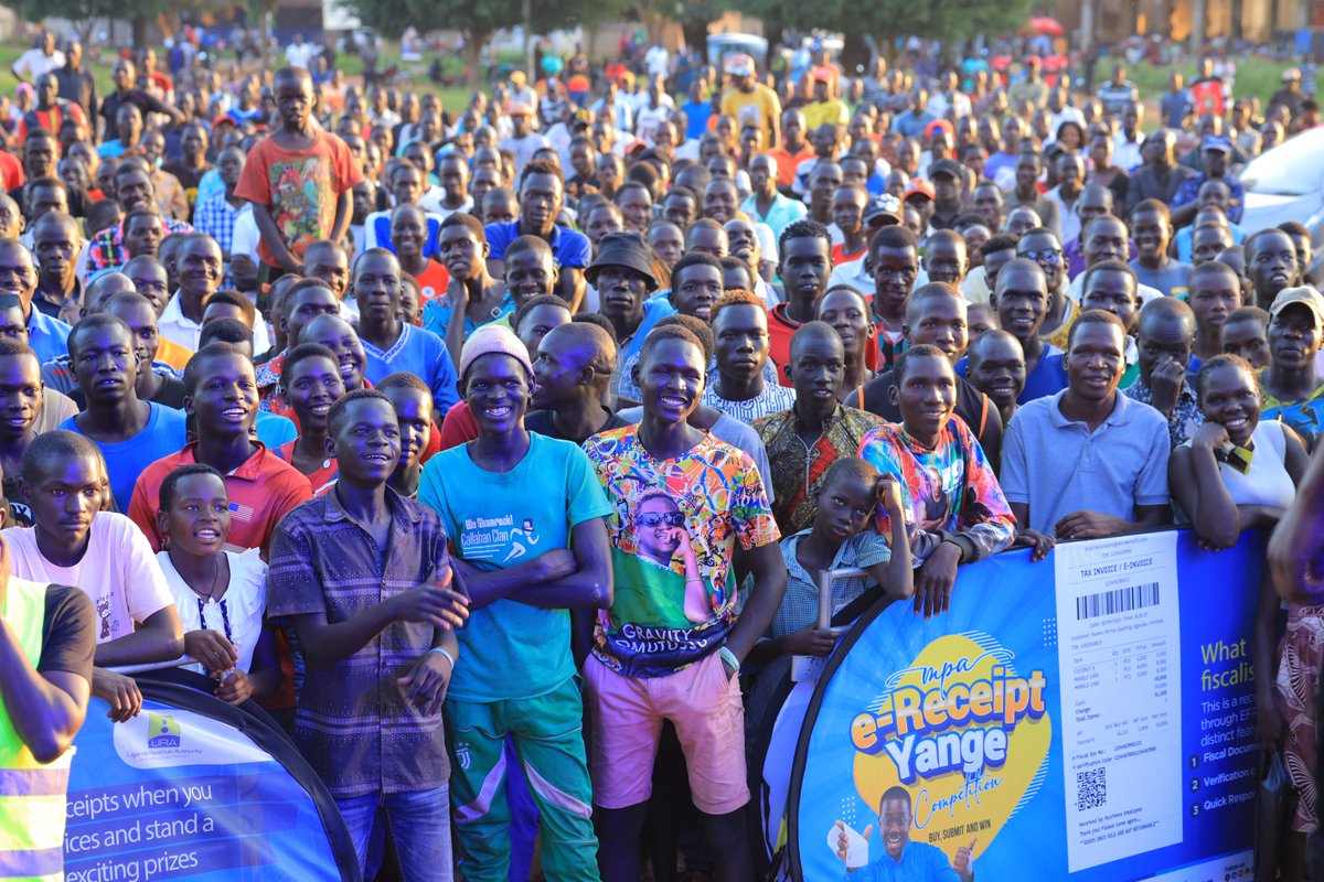 URAuganda's tweet photo. Our 1st #MpaEreceiptYange winner today Agong Samu has won himself a brand new S̵a̵m̵u̵s̵a̵n̵g̵ Samsung.

He has officially left the Tecno club and in his own words, “it’s his pleasure.”

He submitted one e-receipt after buying a soda at UGX1000. 

Do you believe in miracles, now? https://t.co/3ANWUfORWB