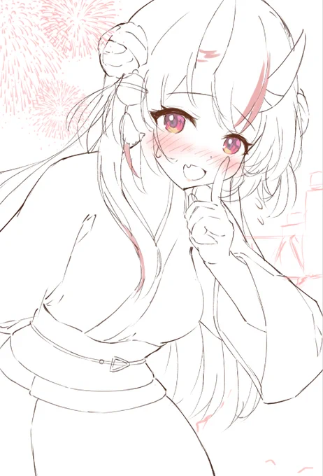 浴衣お嬢ラフ
