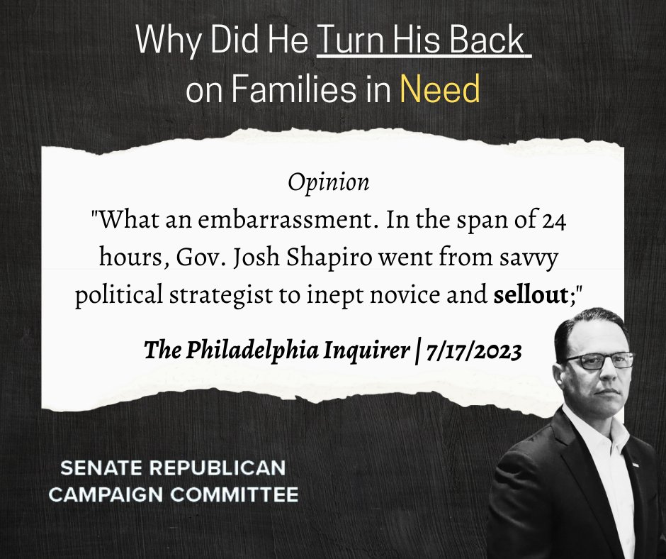 Governor @JoshShapiroPA's term will be marked by this betrayal unless he makes a course correction.

Article:
https://t.co/WDJwp0WD8X https://t.co/ib3mis3FHw