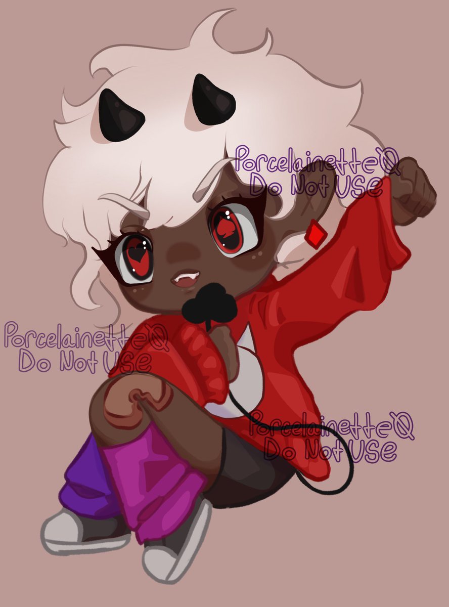 PSA: Local demon child, recently toonified, is off to bankrupt the capitalists🌹

#OC #OCart