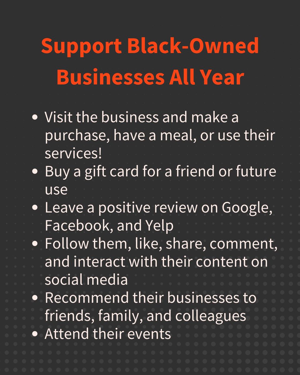 It's #BlackBusinessMonth, a time to recognize and uplift Black business owners &amp; their accomplishments. 
By supporting Black-owned businesses, we foster economic growth, empower our community, and celebrate diversity.