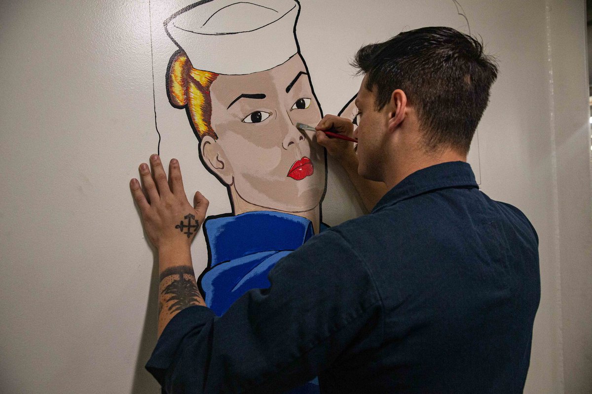 CVN78_GRFord's tweet photo. Ever wondered about the traditions surrounding tattoos in the Navy? 

On National Tattoo Day, read all about how Ford Sailors stay true to these traditions 👇🏼

https://t.co/g1g0mJeqck 

#Navy #AdriaticSea #CVN78 #USNavy #IntegrityattheHelm #tattoo #deployment https://t.co/1cmah4JQ3K