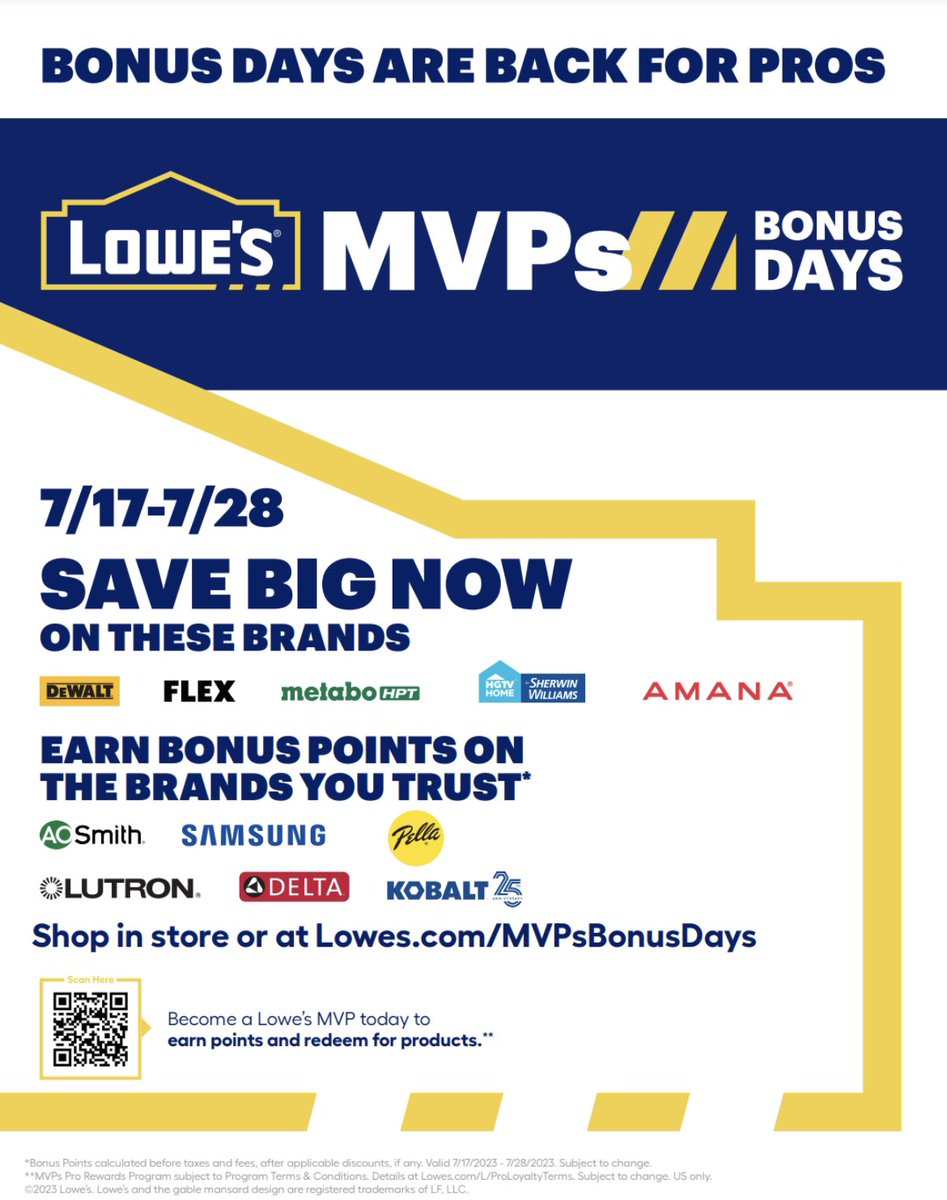 Nick Pompilio (@nickpompilio) on Twitter photo MVP Bonus Days are here for the Pro! Even more savings for your business the next 2 weeks, some you definitely don’t want to miss! Stop at the Pro desk in any Lowe’s store so we can show you the savings! <a href="/shanejthompson/">Shane Thompson</a> <a href="/KenStraderR21/">Ken</a> @TemikaM838 <a href="/BGoodlick/">john wm goodlick</a> MVP Bonus Days are here for the Pro! Even more savings for your business the next 2 weeks, some you definitely don’t want to miss! Stop at the Pro desk in any Lowe’s store so we can show you the savings! <a href="/shanejthompson/">Shane Thompson</a> <a href="/KenStraderR21/">Ken</a> @TemikaM838 <a href="/BGoodlick/">john wm goodlick</a>