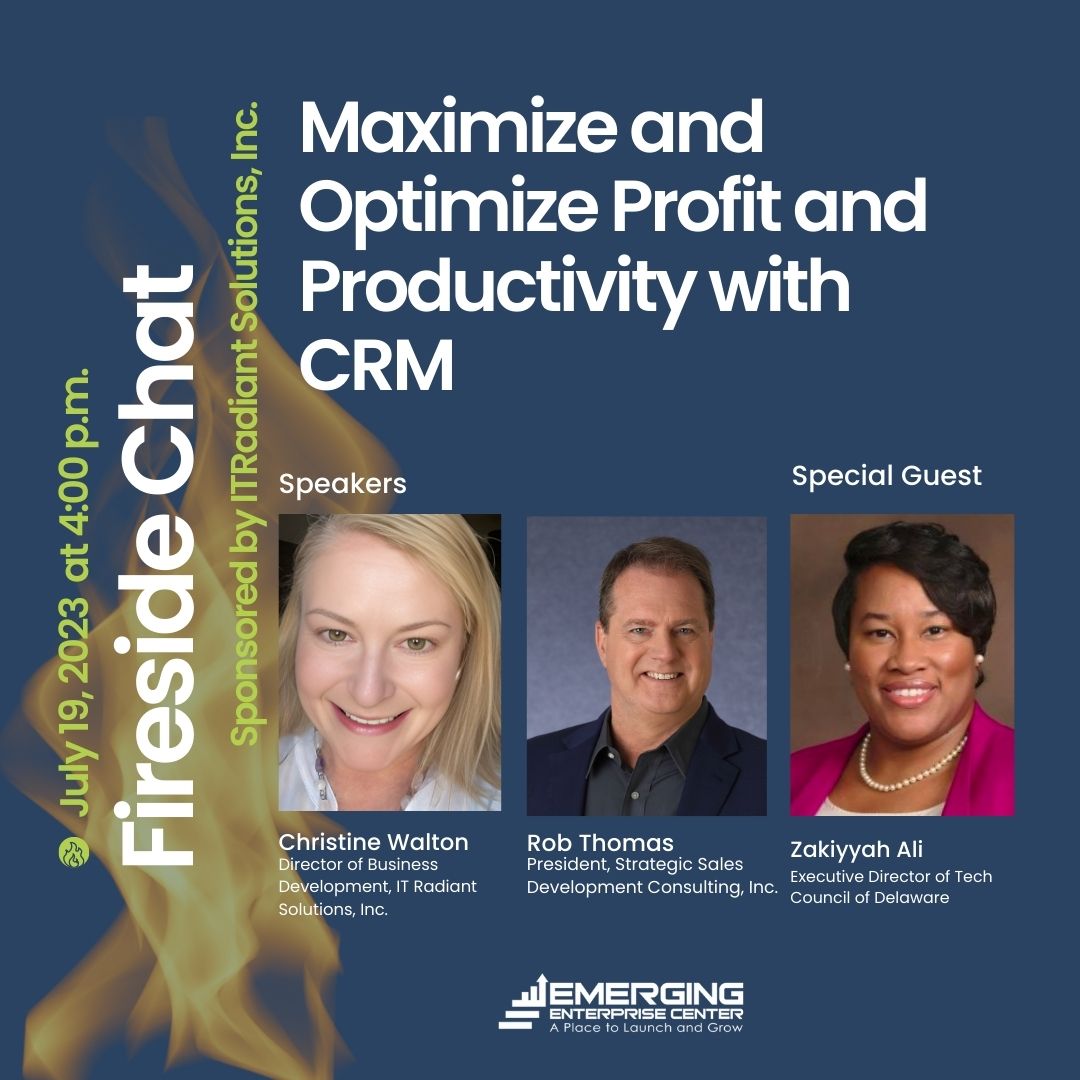 Join us for a fireside chat 🔥 to learn how to maximize and optimize profit and productivity with the use of customer relationship management (CRM) software and proven sales strategies.

Register: buff.ly/3Q14OWt 

Networking event sponsored by IT Radiant.