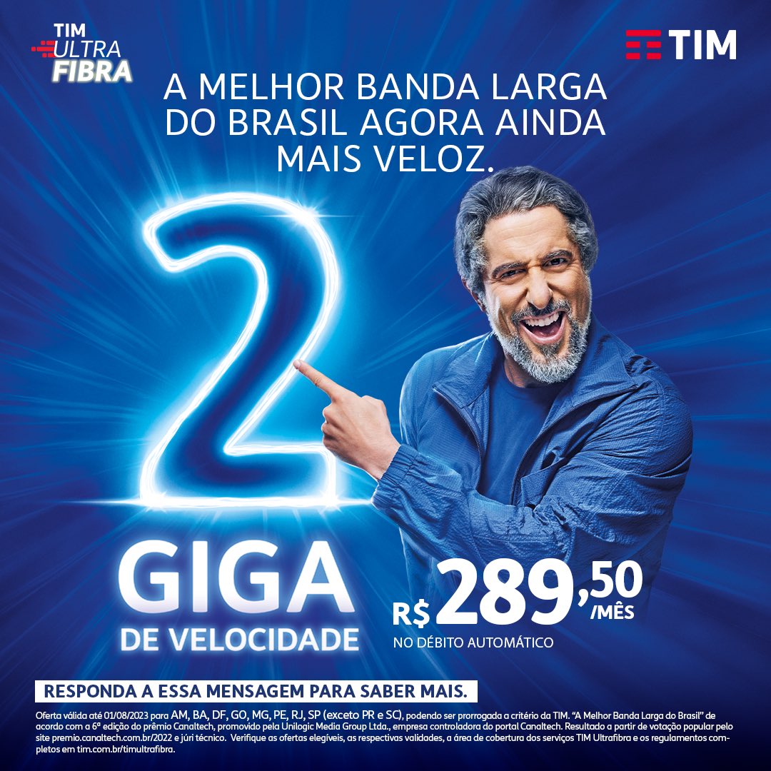 gyn_tim's tweet photo. TEMOS UMA ULTRA NOVIDADE PARA VOCÊS!
 
Agora você cliente pode ter até
2 GIGA de ultravelocidade para navegar com  a melhor banda larga do Brasil!

62 982517700 🛜 assine fácil por aqui : https://t.co/y3z4OteQjZ…
#timultrafibra #telecomunicacoes #wifi6 #goiania #anapolis https://t.co/COc85cMCrz
