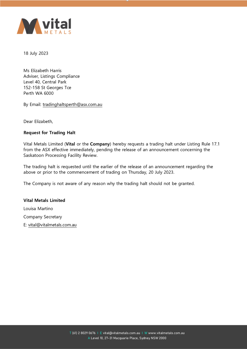 asxtradinghalts's tweet photo. $VML $VML.AX Announcement details from 10:08 AM AEST: https://t.co/KAEulkoscA