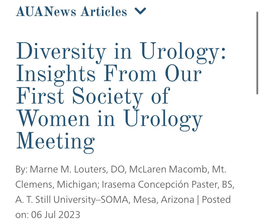 Thankful for the opportunity to share our experiences as aspiring urologists. Looking forward to breaking more glass ceilings 🚺 <a href="/RuthM_DO/">Marne L.,DO</a> <a href="/SWIUorg/">SWIU</a> 

auanews.net/issues/article…