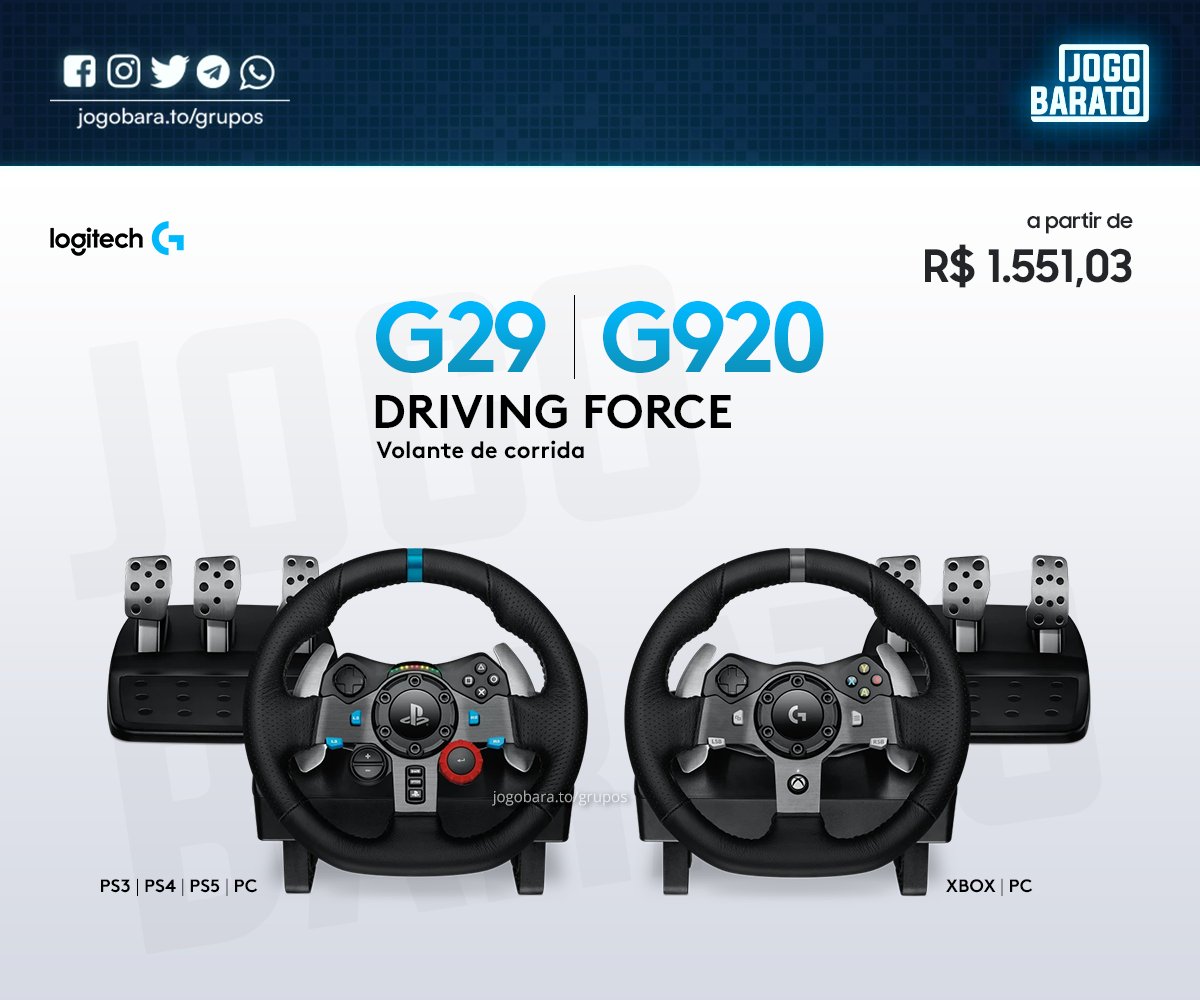 Volante Logitech G920 – Compatível com PS3,PS4, XBOX ONE e PC (cópia)  (cópia)