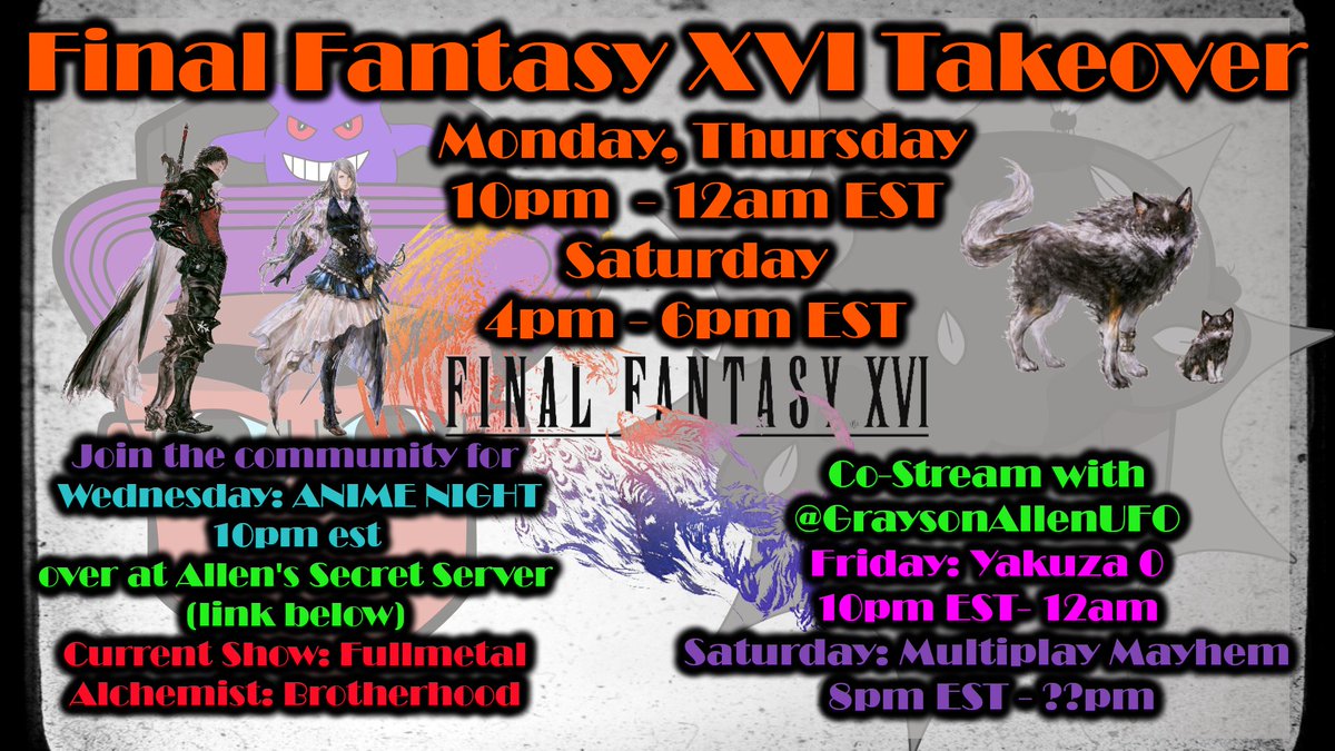 smoe79's tweet photo. Changing hours going forward. No changes on days!

https://t.co/jwXFTOw1AB  till we beat #FINALFANTASYXVI and #yakuza0 https://t.co/8H0PQB8KBR