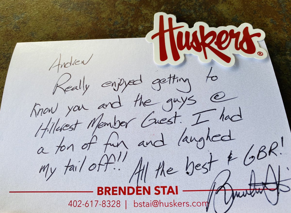 Andrew M. Loudon (@amloudon) on Twitter photo Not gonna lie - best hand written note I’ve ever received after Celebrity. Go Big Red! #GBR #Huskers <a href="/hillcrestcclnk/">HillcrestCountryClub</a> 🇺🇸🇺🇸🇺🇸 Not gonna lie - best hand written note I’ve ever received after Celebrity. Go Big Red! #GBR #Huskers <a href="/hillcrestcclnk/">HillcrestCountryClub</a> 🇺🇸🇺🇸🇺🇸