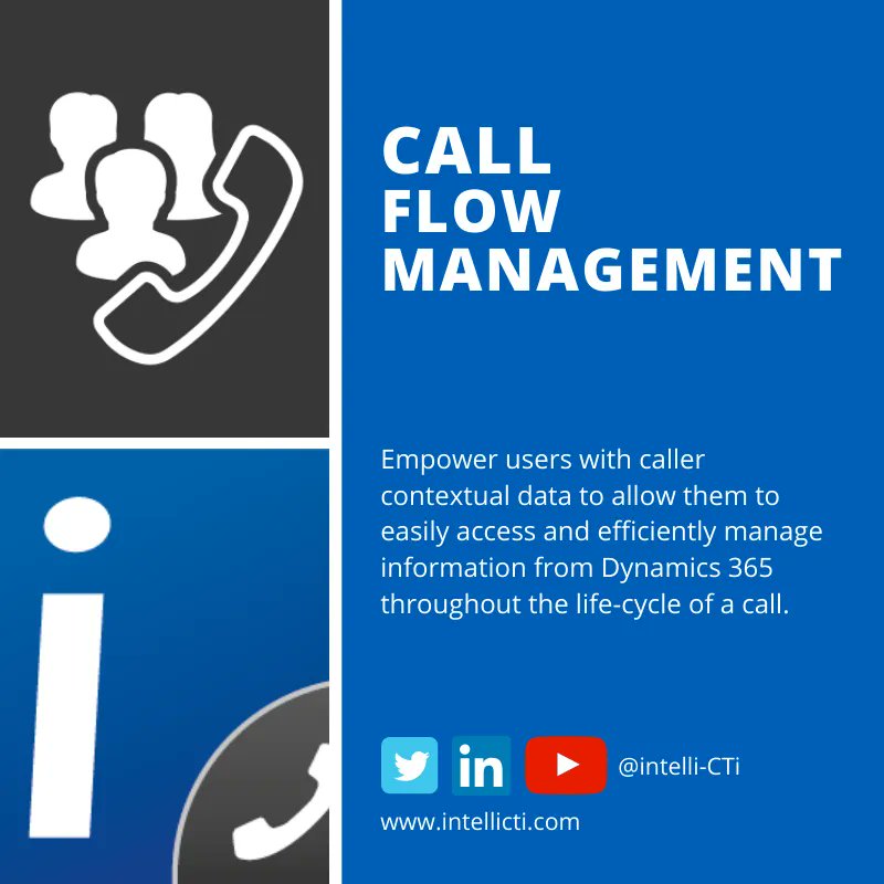 intelliCTi's tweet image. Encourage best practices with #CRM users with @intelliCTi #CallFlowManagement  providing users with caller contextual data - easily access &amp;amp; efficiently manage info from yr CRM  throughout the lifecycle of the call:  buff.ly/43GuDia

#CTI #telephony #Dynamics365 #InforCRM