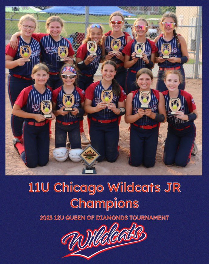 KB_Wildcats's tweet photo. Congratulations to our 1st year 12u team for winning the queen of the diamonds tournament yesterday! 12u and 14u Wildcats tryouts tonight from 6 to 8pm at Grasmere Park https://t.co/ou9jmJlLD5