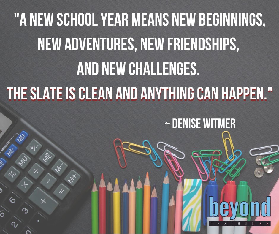 It's the first week of school here in Vail! Whenever your first day happens, we hope it's full of excitement and fun!

#BeyondTextbooks #FirstDayofSchool #Education #Teaching #QuoteOfTheWeek