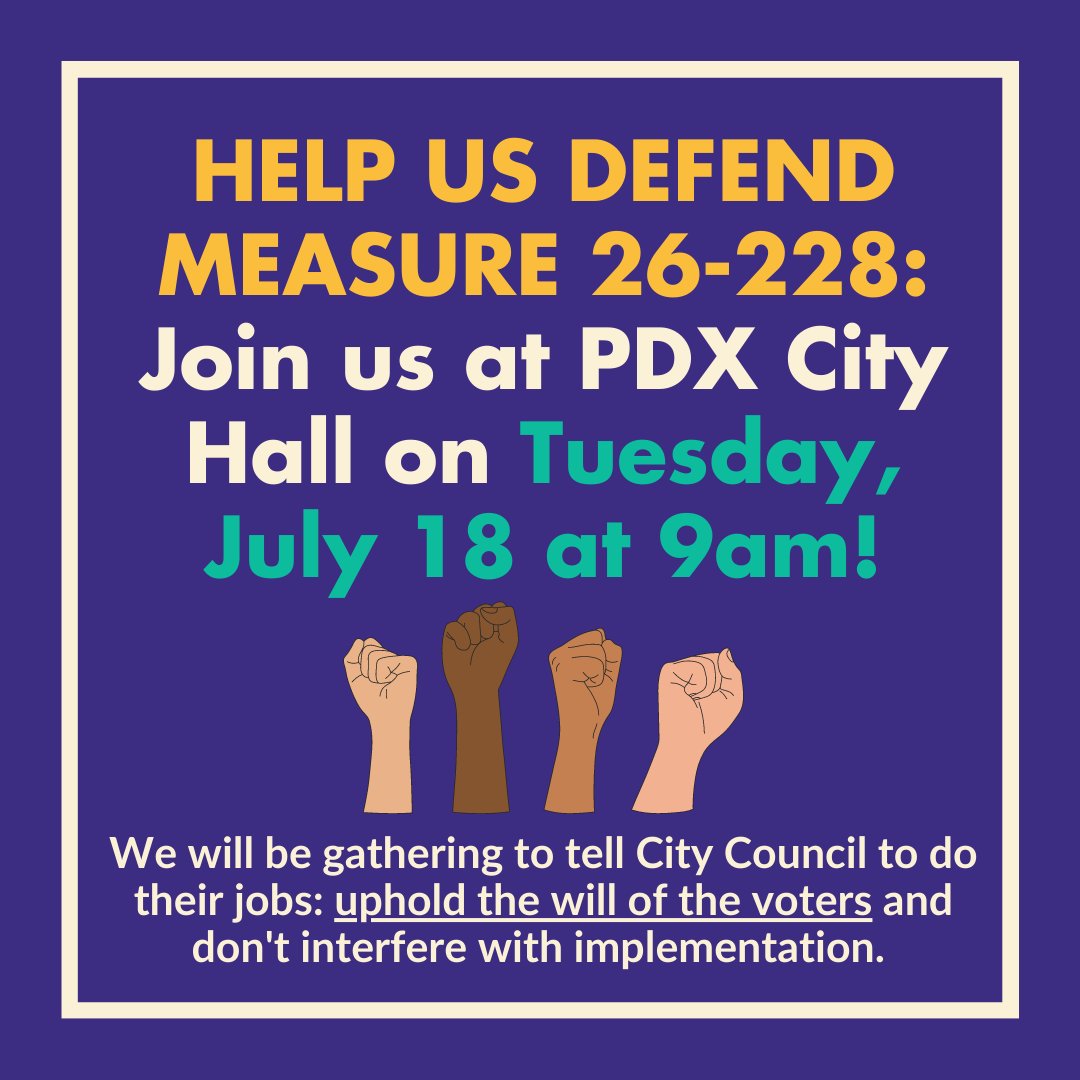 See you there, Portland?

Wear blue! 💙🔹🔷🔹🔷🔹🔷🔹💙

...to show support for bluer skies in Portland politics. City Council has the opportunity to do the right thing by upholding the will of the 58% of 283,480 voters in November 2022 who approved this measure. #PDX #PortlandOR