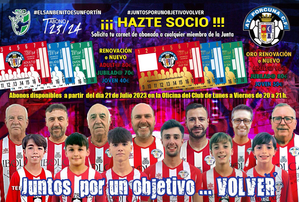 ♥️🤍♥️

Un año más contamos con tod@s vosotr@s ! 

Hazte Soci@ del Atlético Porcuna, entre tod@s lucharemos con toda nuestra fuerza  para volver a competir en la categoría de Tercera RFEF. 

¡ GRACIAS !