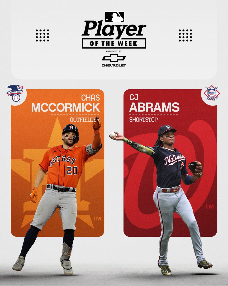 MLB on X: Chas McCormick: .636 AVG, 3 HR, 2.188 OPS. CJ Abrams