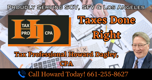 HotSpotCityNet's tweet photo. Your Taxes Done Right! Looking for professional tax services in your area? Call Howard Dagley, CPA today. Howard is proudly serving SCV, SFV &amp; LA areas. Call 1-661-255-8627 for tax preparation help and advice. #businessvaluations #CPASanFernandoValley

https://t.co/8VDWFRzCR8 https://t.co/rNQ4ZHpf8u