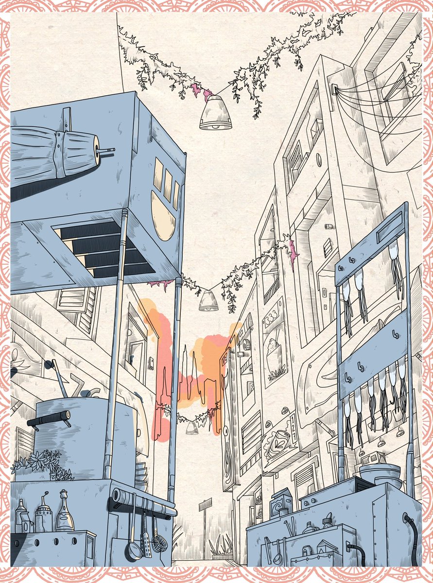 Work in progress for a postcard for <a href="/phorestaurant/">Pho</a> and their new #canterbury site.

#vietnamese #vietnamesfood #Vietnam #workinprogress #comicart #art #illustration #drawing #saigon #streetfood #pho #comics #restaurant #artwork #food  #new #vegan #vegetarian #streetart #clouds