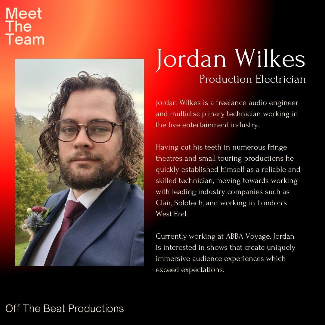 Meet our fantastic production electrician! Jordan is a freelance audio engineer and technician working in the live entertainment industry, who has joined multiple tours and West End shows. He currently works at ABBA Voyage and loves creating unique immersive experiences.