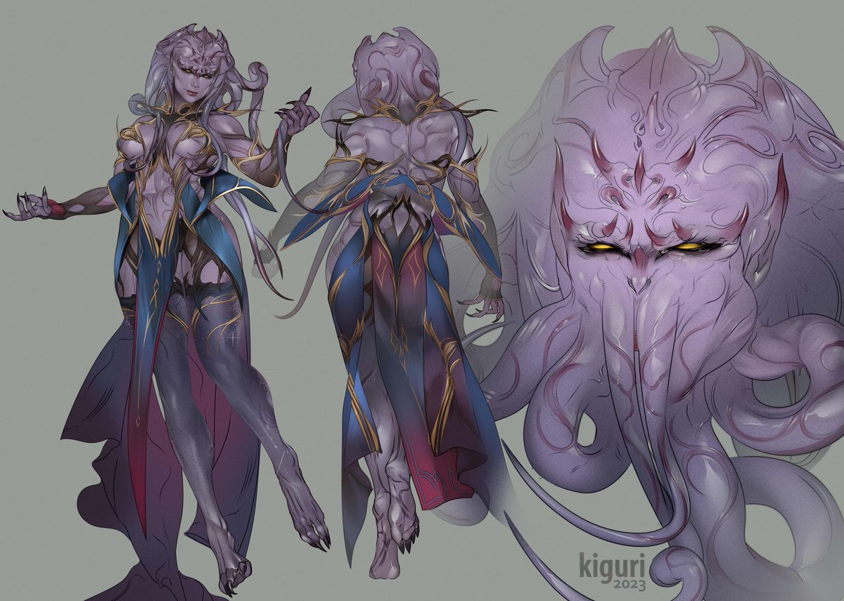 kiguri_nsfw's tweet photo. Mind flayer Lady Vhesoria character design for @AmissaAmor https://t.co/ZiZ9htSBV2