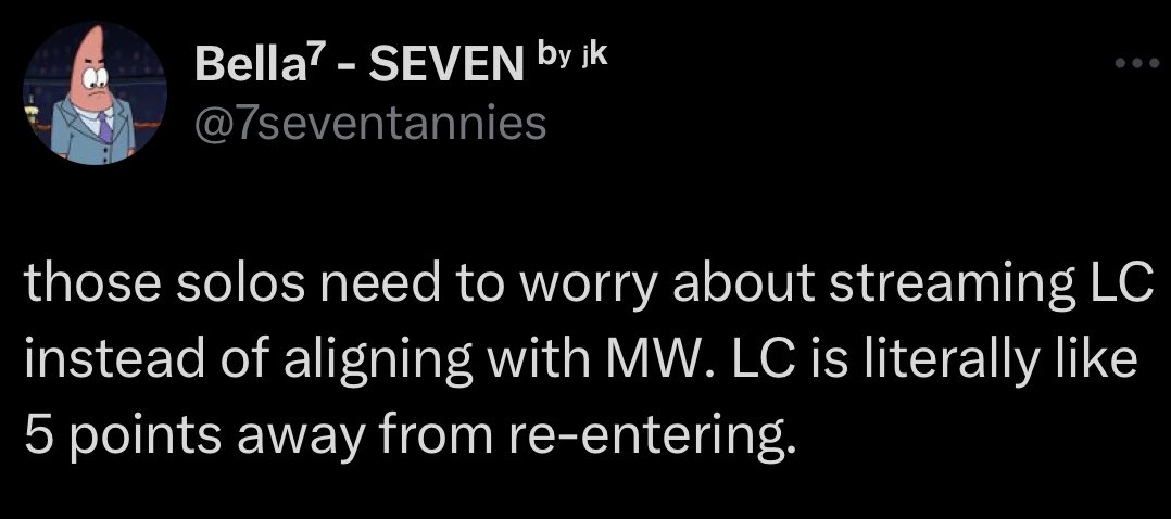 pjmstreamteam's tweet photo. .@7seventannies very weird the way you speak about lc like only “these solos” are supposed to be streaming lc while you clean your hands to go back to streaming one song (hint:not lc) in your pandora gcs. is jimin not a member anymore and just a competition to yall now? https://t.co/3oXYHYcm5B