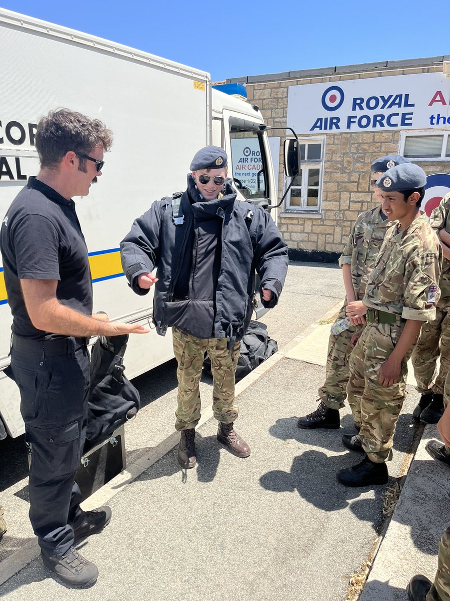 Alleyns_CCF's tweet photo. Fantastic first day at @RAFAkrotiri.
Cadets enjoyed meeting the bomb squad before taking the skies of Cyprus in a Puma. 
“Wow”
“Amazing!” 
“Loved it!”
#lovingccfsummercamp
@AlleynsSchool @Trinity_CCF @CCAstorCCF @thejuddschool
@aircadets @ComdtAC https://t.co/butq8RFBPP