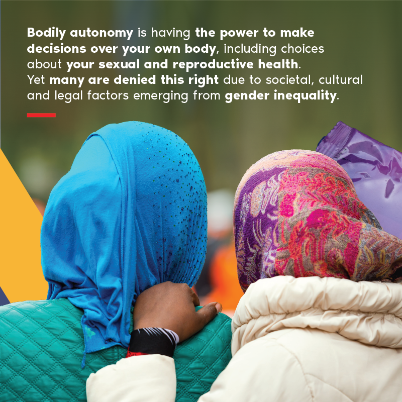 CanadaDev's tweet photo. What is #BodilyAutonomy and why is it important?

Swipe to learn how Canada’s 10-year commitment to global health and rights supports bodily autonomy, including sexual and reproductive health and rights, to break barriers to #GenderEquality and #Empower all. ➡️

#SRHR #FIAP6