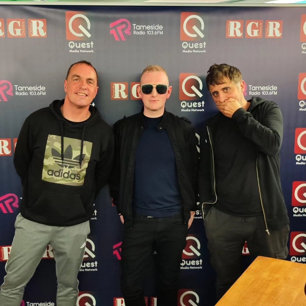 aliaskidsean's tweet photo. Thanks Dave Sweetmore n Laura Beth for having me and Maz on the Dave Sweetmore show on Tameside Radio. Always a top laugh. As of next week we have daytime play on the station as well. Get ready for more 🔥🔥good to see my minder big lordy. Probably need him after that interview https://t.co/846siYyEW1