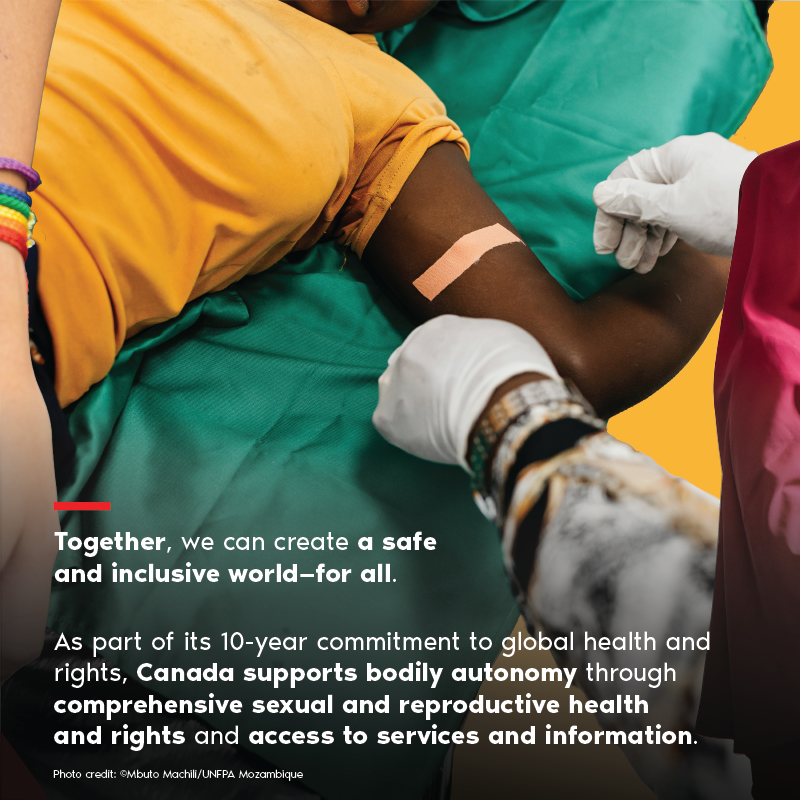 CanadaDev's tweet photo. What is #BodilyAutonomy and why is it important?

Swipe to learn how Canada’s 10-year commitment to global health and rights supports bodily autonomy, including sexual and reproductive health and rights, to break barriers to #GenderEquality and #Empower all. ➡️

#SRHR #FIAP6