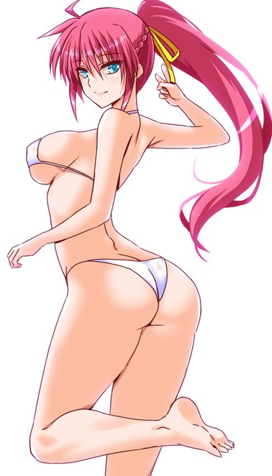 夏コミ表紙絵から⑤
白ビキニシグナムねーさんのケツ!
イラスト本自体は健全な…健全な本です。
ちゃんと全部隠れてます^^
ギリギリ～じゃないと僕ダメなんだよォ～
なんていうか、想像…妄想できる本を作りたかったの^^ 