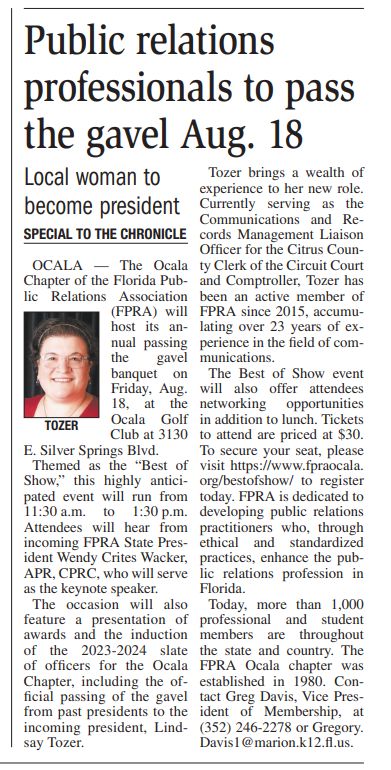 And so it begins... pre-press for our August event, be sure to RSVP today! Congrats Lindsay Tozer. fpraocala.org/event/best-of-… #SETYOURPRPACE #YOUBELONGATFPRA