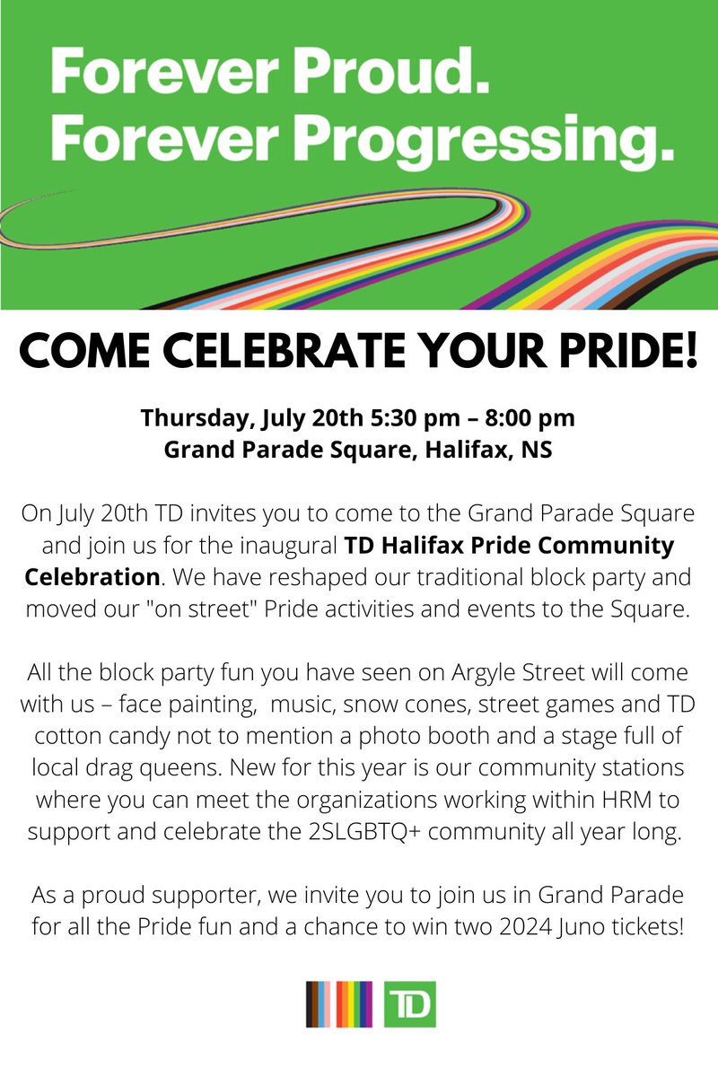 TinaFMurphy's tweet image. TD colleagues are always excited to show their Pride but there’s nothing more fun than sharing your Pride with others. I’ve tagged a few friends on this post why don’t you tag a few of yours and let’s fill Grand Parade Square on July 20 with a whole lot of community Pride fans!