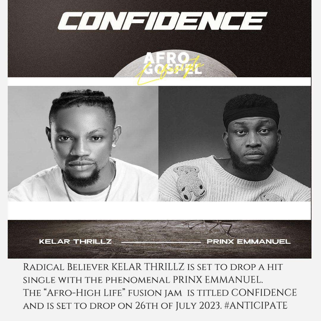 Kelarthrillz's tweet photo. Whaddup fam!

I’ve got NEW MUSIC with my phenomenal brother @thisisprinx dropping on the 26th of July!🔥🔥🔥

Kindly support with your pre-save https://t.co/ZW61AsrycJ

Help RT!🙏😇

#Kelarthrillz #Anticipate #AfroGospel https://t.co/jzHBOP8r5V