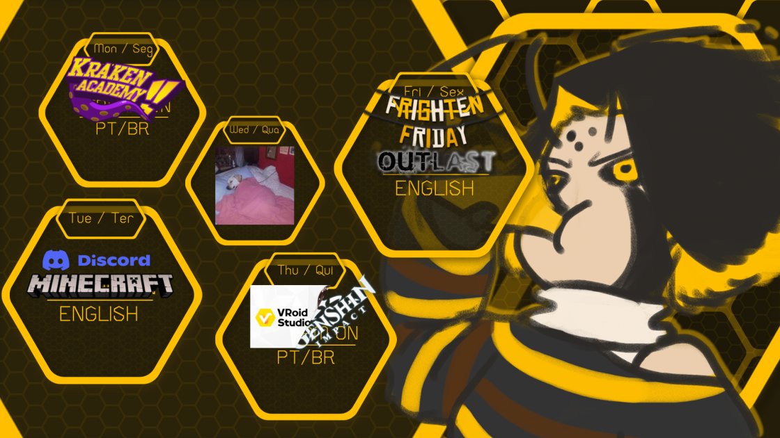 hony_beea's tweet photo. This week schedule 🫡

#beetuber #VtuberUprsing #3DVT #BlizzardBoys #Vtuber https://t.co/1XQCiOf05X