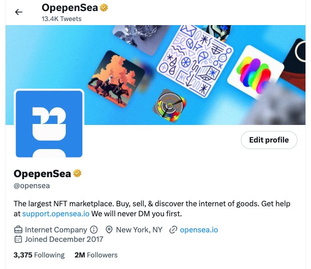 OpenSea tweet media
