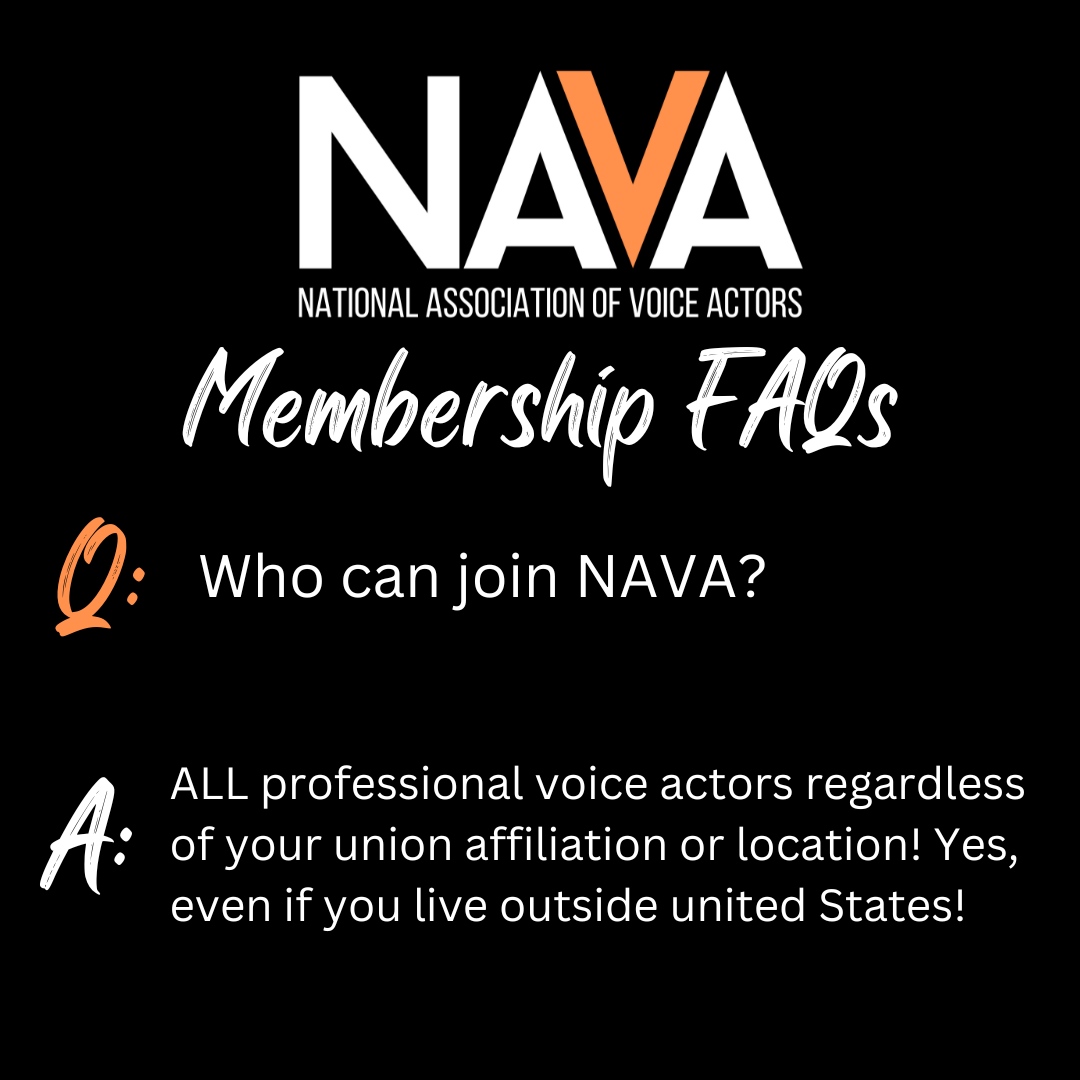 NAVAVOICES's tweet photo. Are you a professional voice artist? Then you can join #NAVA, regardless of union affiliation or location! Visit https://t.co/t0JpUhnHOG to learn more! 🎙️
#NAVAvoices #PowerofVoice #voiceactors #voiceartists #VO #VoiceOver https://t.co/kqYSeVpzcm