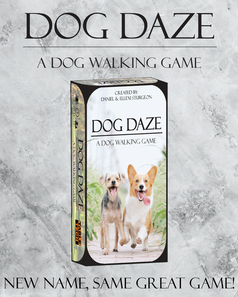 TableTechGames's tweet image. We are rebranding our game! Follow for updates as we move towards our Crowd funding campaign later this year! #DogDaze #cardgame #boardgame #cooperative #tabletech