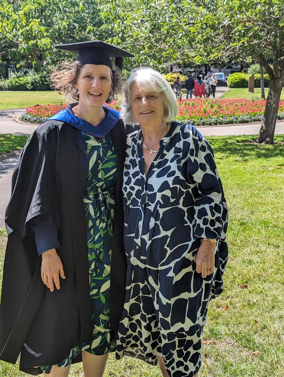 Graduation: 4 years 10months after starting my MSc, 1 year delay due to COVID, 6 months of ill health, another delay post burnout. Made it!
 Should be proud but it was 7 weeks to the day since Dad was taken from us, we cried a lot after this photo. #CardiffGrad #Grief