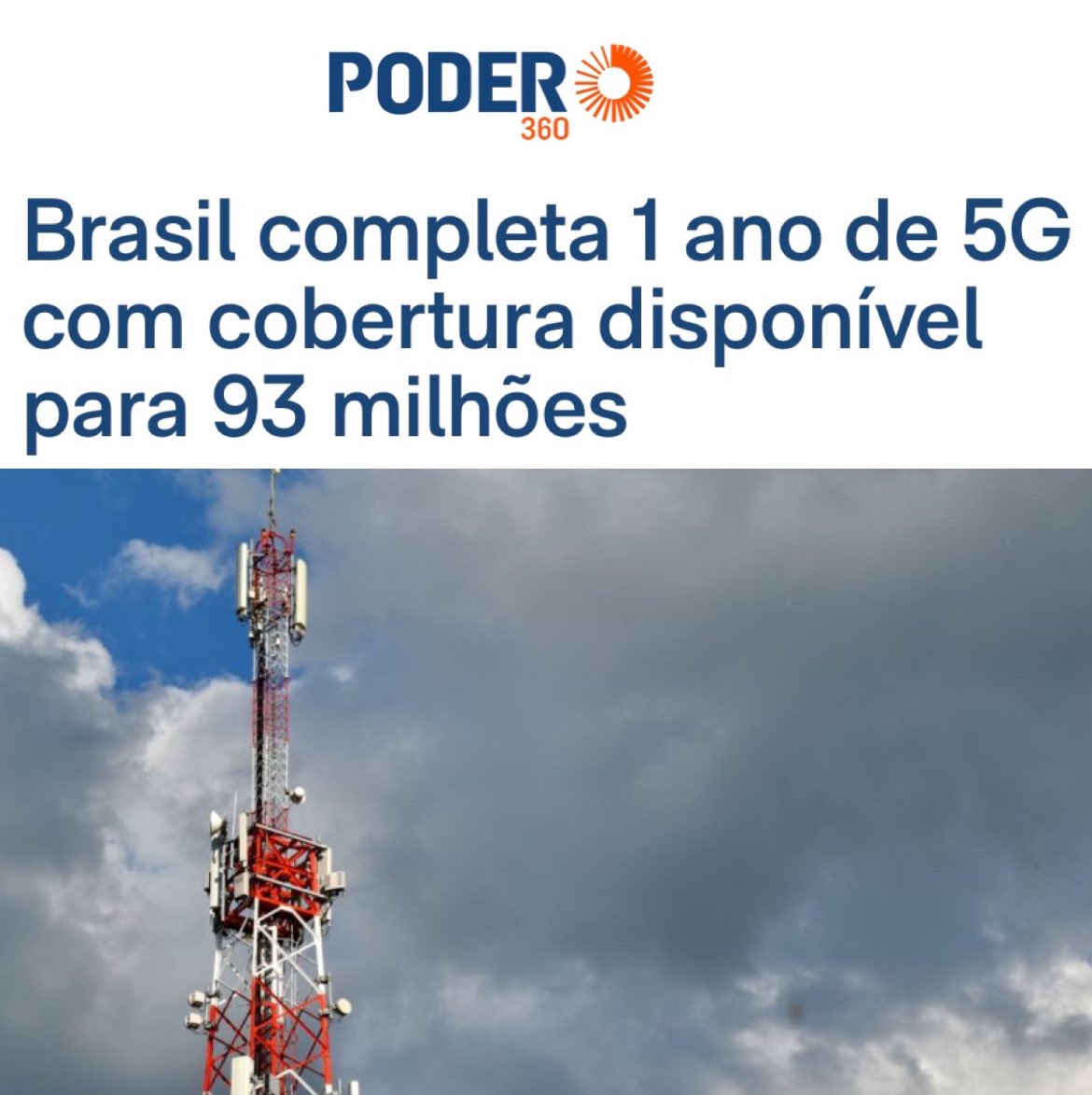 Um ano de 5G no Brasil! 
Parecia um sonho quando começamos a planejar lá em 2020, mas hoje temos 5G disponível para mais 93 milhões de brasileiros.

Todas as operadoras têm investido alto e antecipado as metas de conectividade para que o 5G possa chegar em todo o Brasil!! 📱👊🏻