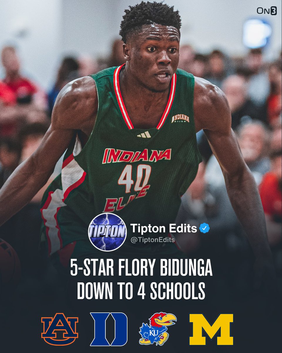 NEWS: 5⭐️ Flory Bidunga, the No. 1 ranked center in the 2024 class, is down to four schools, he tells me. 

Story: on3.com//news/flory-bi…