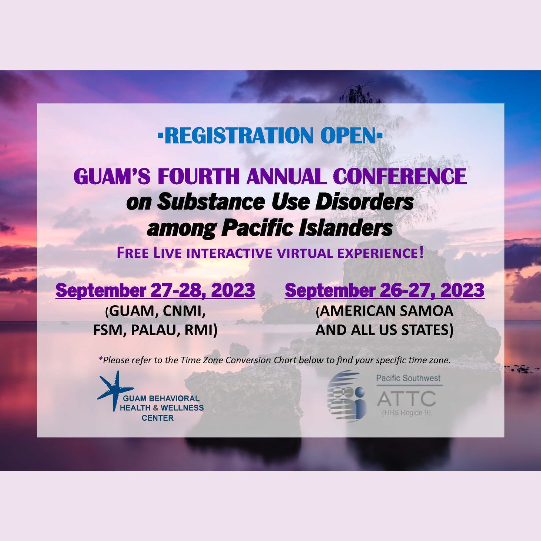 UCLA_ISAP's tweet image. The Guam Behavioral Health and Wellness Center and Pacific Southwest Addiction Technology Transfer Center cordially invite you to register for Guam’s Fourth Annual Conference on Substance Use Disorders among Pacific Islanders. Register at this link: events.zoom.us/.../AlX5raOw8I…...