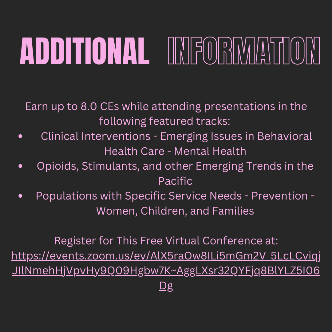 UCLA_ISAP's tweet image. The Guam Behavioral Health and Wellness Center and Pacific Southwest Addiction Technology Transfer Center cordially invite you to register for Guam’s Fourth Annual Conference on Substance Use Disorders among Pacific Islanders. Register at this link: events.zoom.us/.../AlX5raOw8I…...