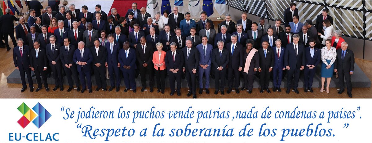 Se jodieron los puchos vende patrias que pensaron que en la Cumbre EU-CELAC se iban a sacar declaraciones contra Nic. El temario es recuperación económica, acuerdos comerciales, crisis climática. Nada de condenas o señalamientos a países. Respeto a la soberanía de los pueblos.
