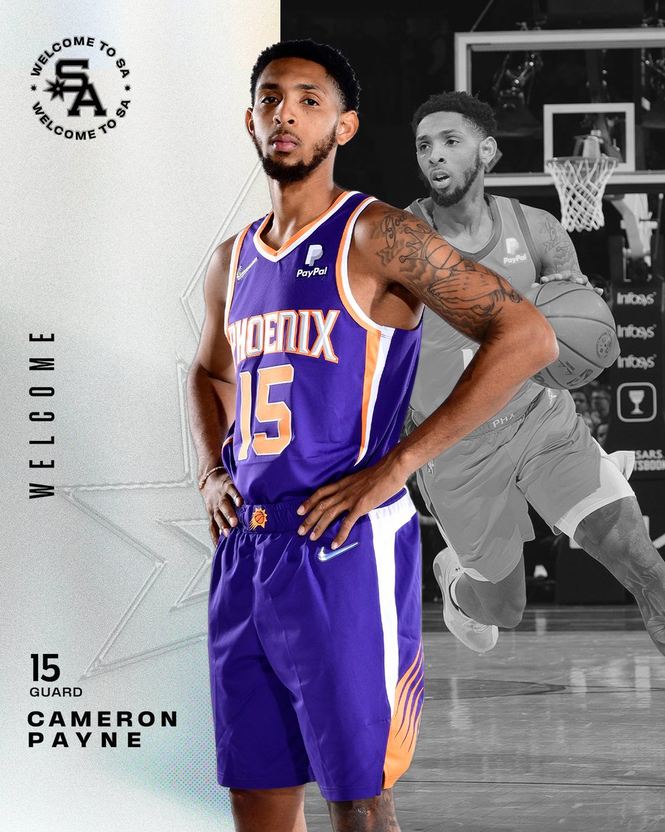 Welcome to San Antonio, <a href="/campayne/">Cameron Payne</a>!

📝: bit.ly/3Df770G