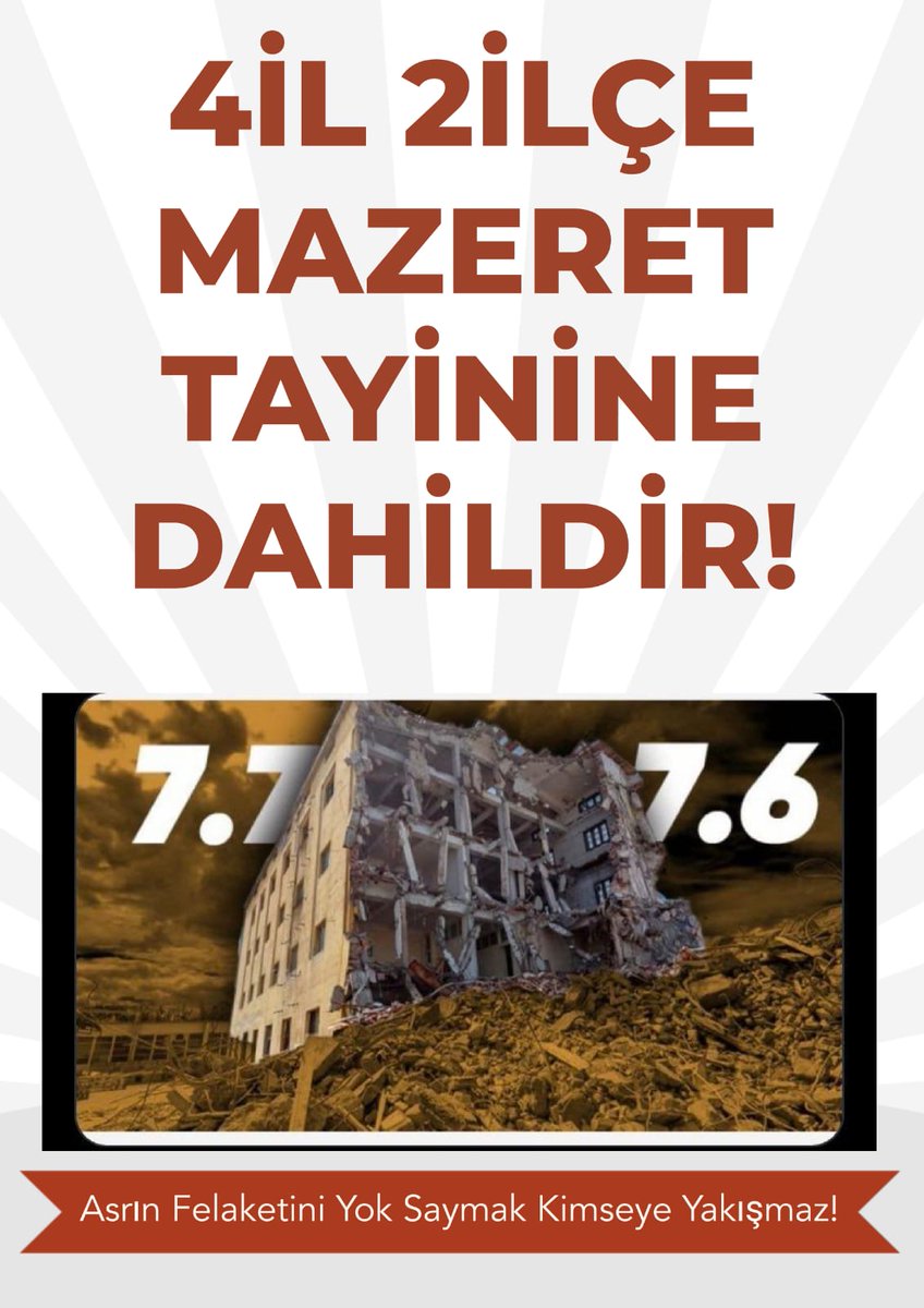 dortilikiilce's tweet photo. MebDepremeMazeret
Depremin sorumlusu öğretmenler değildir. Depremin faturasını öğretmenlere ödetmeyelim.
@ozcanozel_
@AliKevenYozgat
@oerdem42
@CilezHasan
@zyildiz_ https://t.co/m388wNCV92