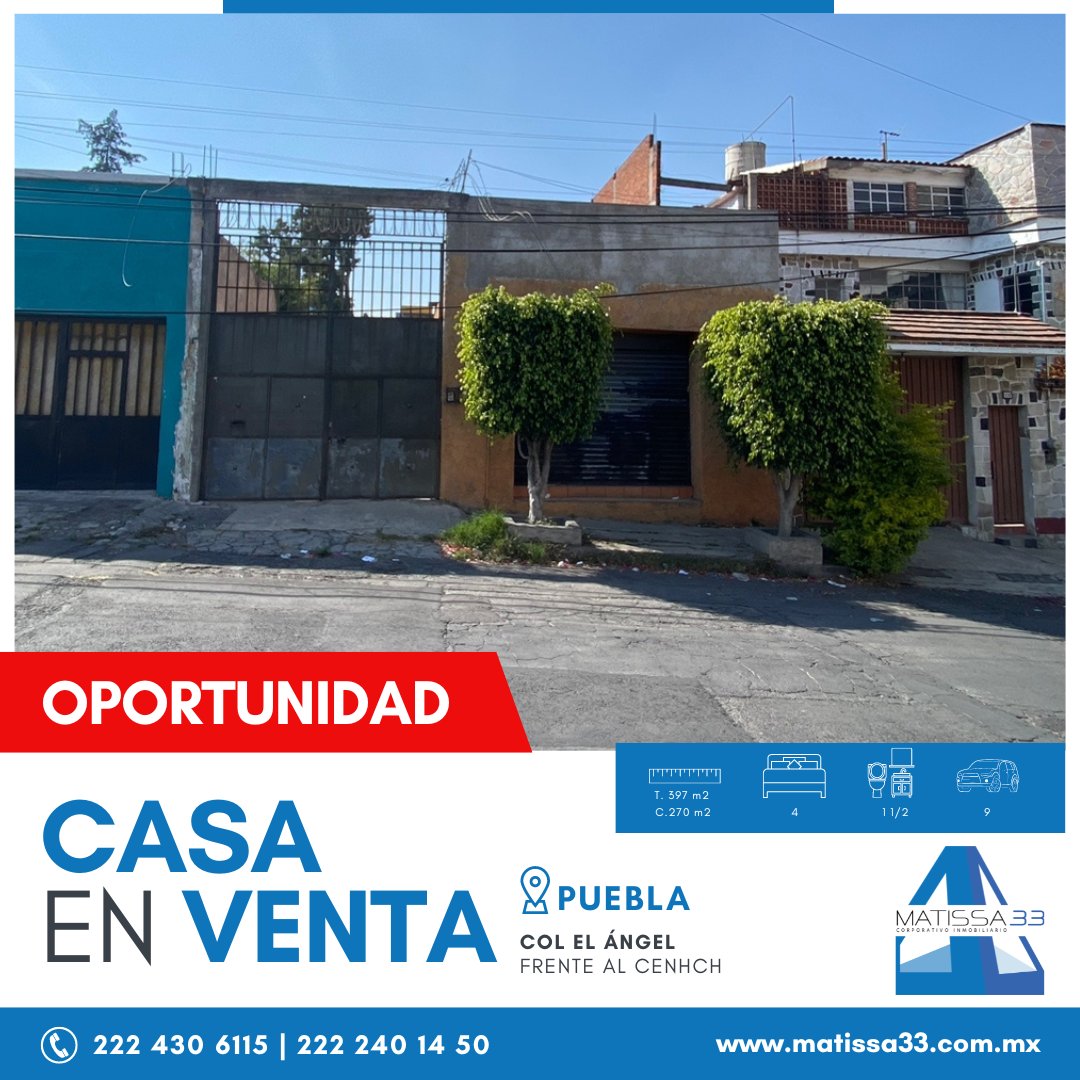 Matissa33's tweet photo. OPORTUNIDAD
Casa en Venta  en Col. El Ángel (Frente al CENHCH)

¿Te gustaría conocerla? Contáctanos para mayor información  222 430 6115   
https://t.co/85mgiQk2WF https://t.co/cnfI9gBxJx